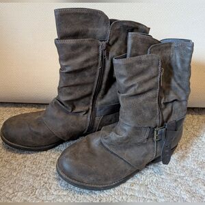 Brown upper And Buckle Fashion Boots Sz. 9